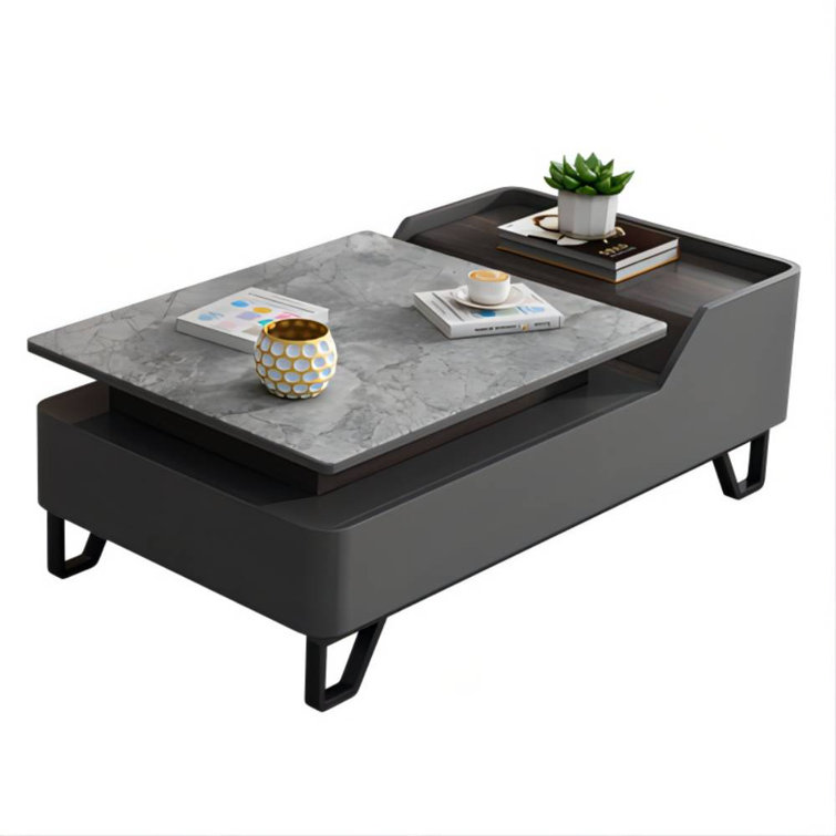 Homemys Modern Lift Top Rectangular Wood Storage Coffee Table With Drawers Wayfair Canada